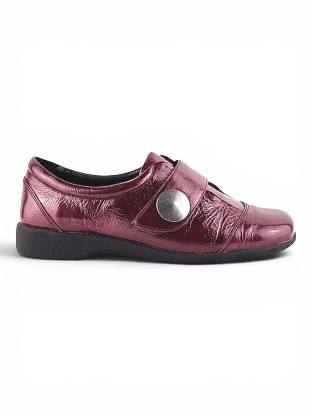 Joseph Seibel Burgundy Patent Leather Strap Slip On Walking Work Shoes Size 39